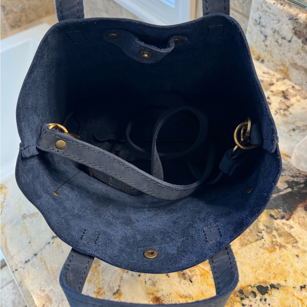 Portland Leather Mini Tote Crossbody in Deep Water - Picture 6 of 7